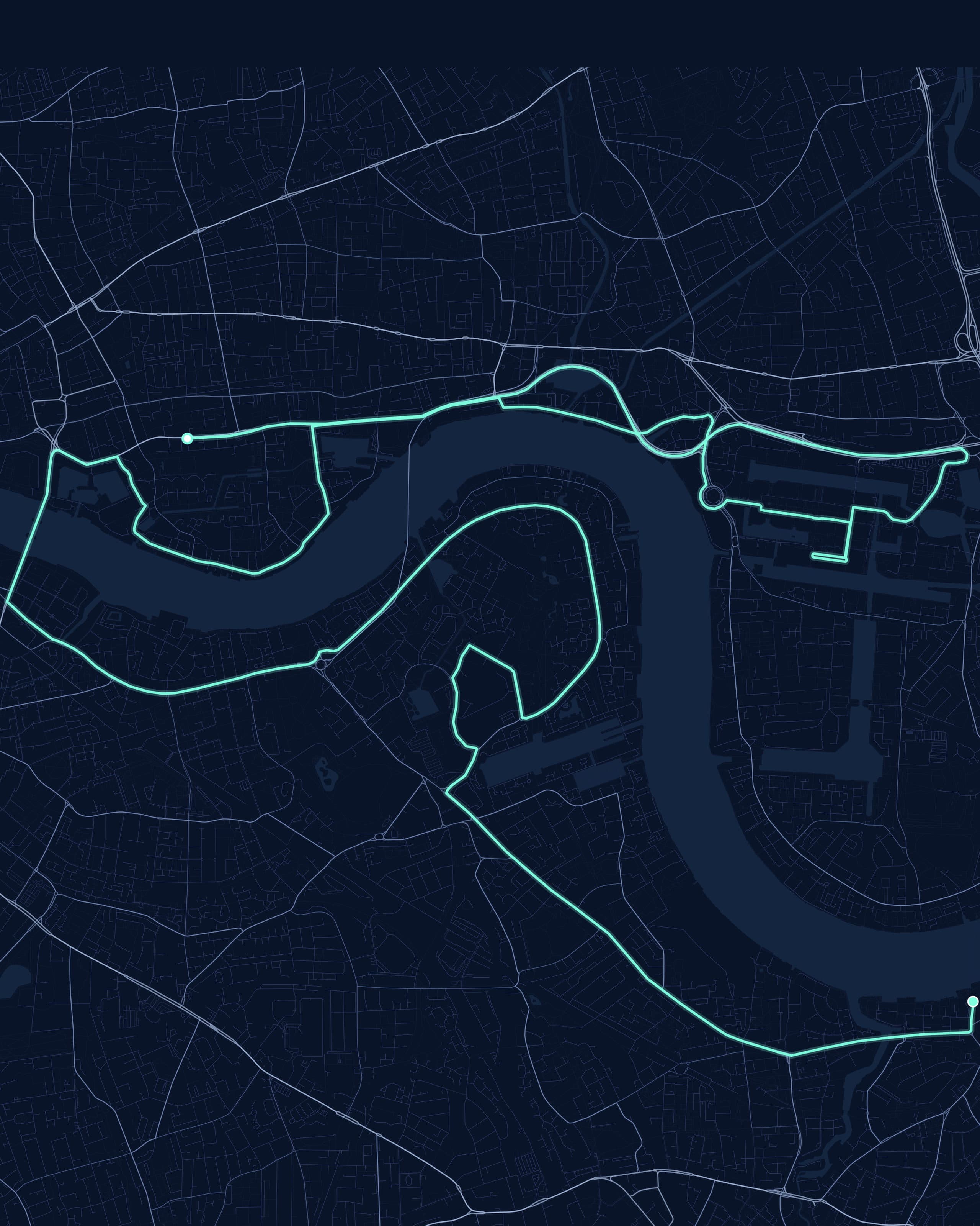 The Big Half route print — Deep Navy palette