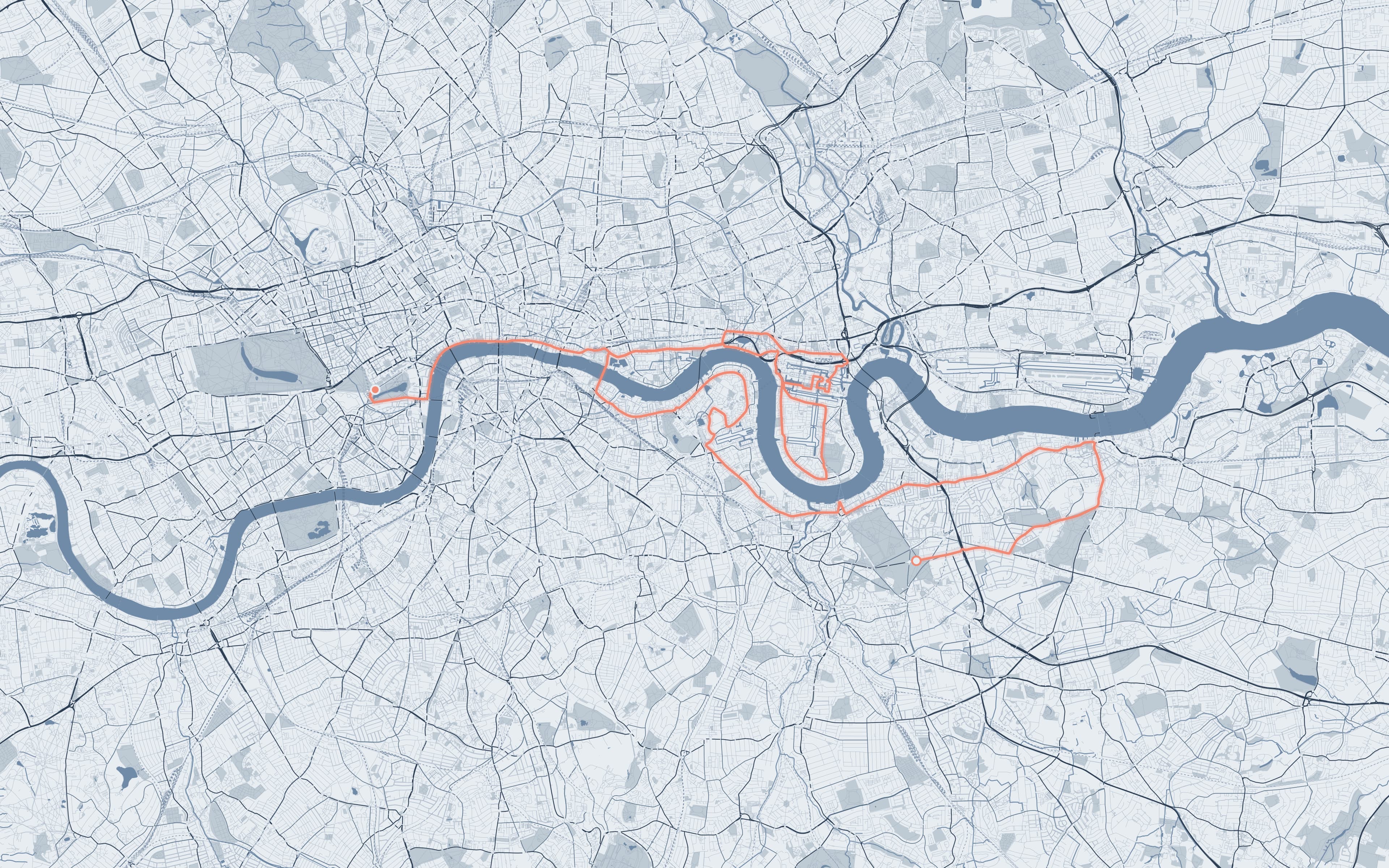 London Marathon. — marathon route map poster