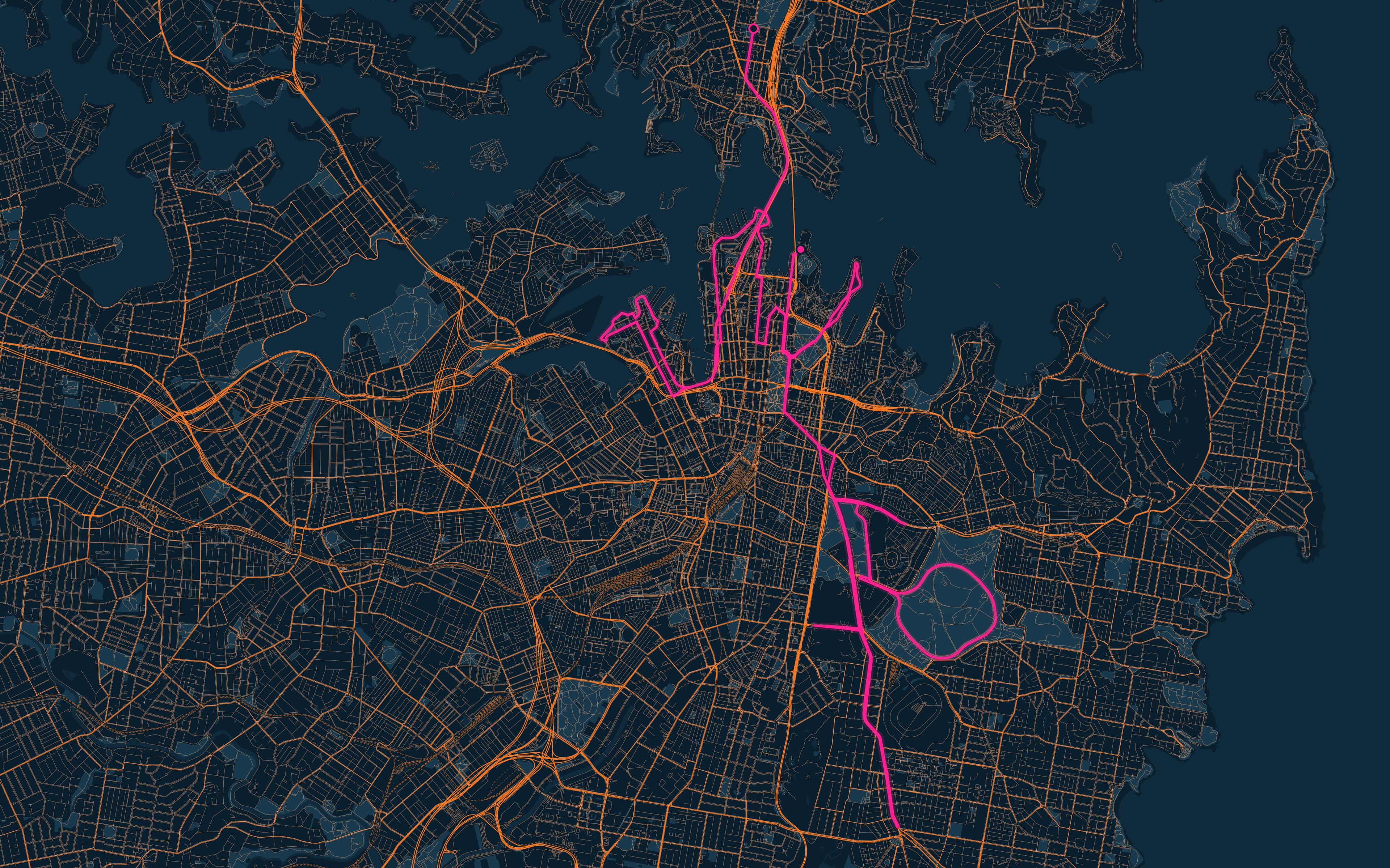 Sydney Marathon. — marathon route map poster