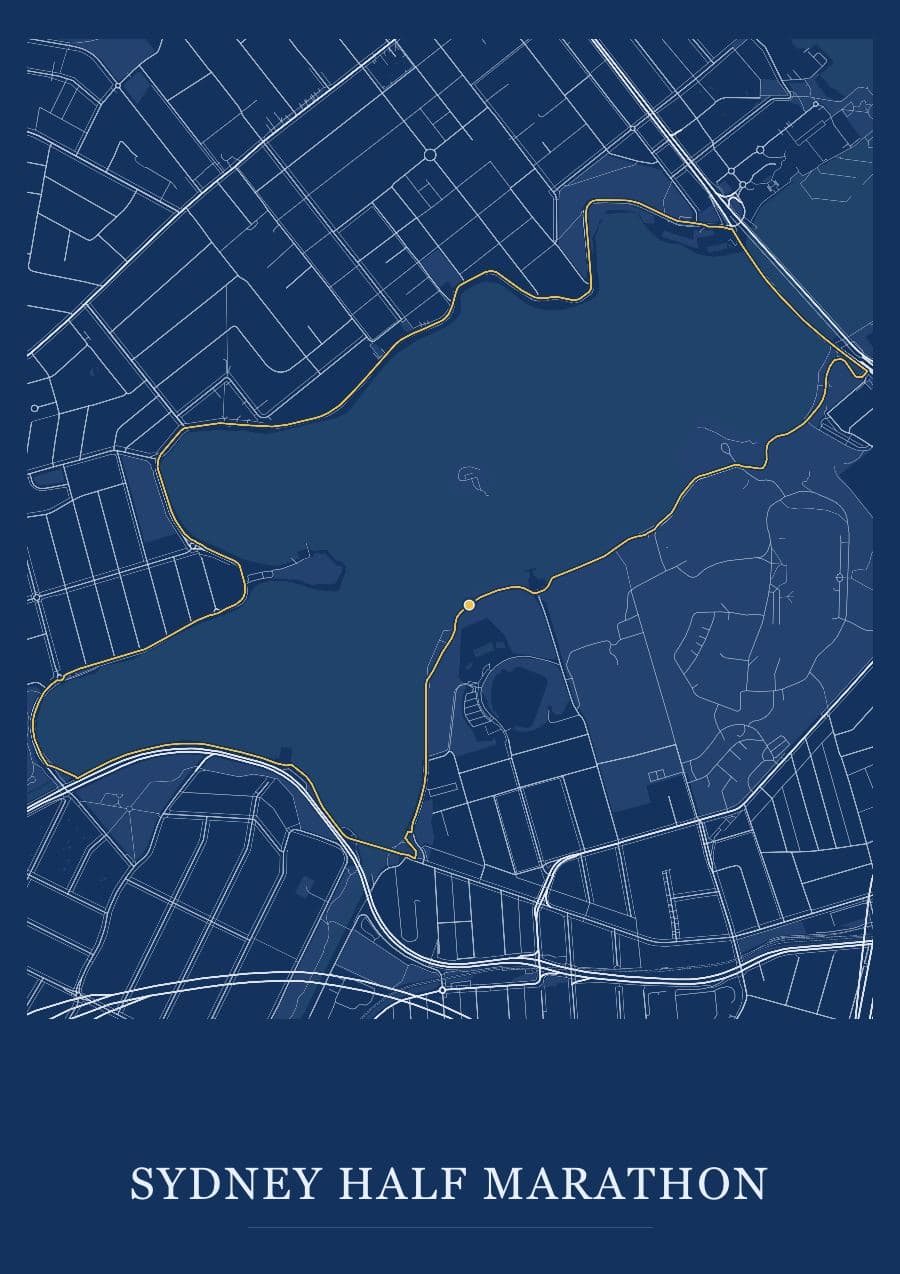 Sydney Half Marathon — Blueprint · Full map palette poster