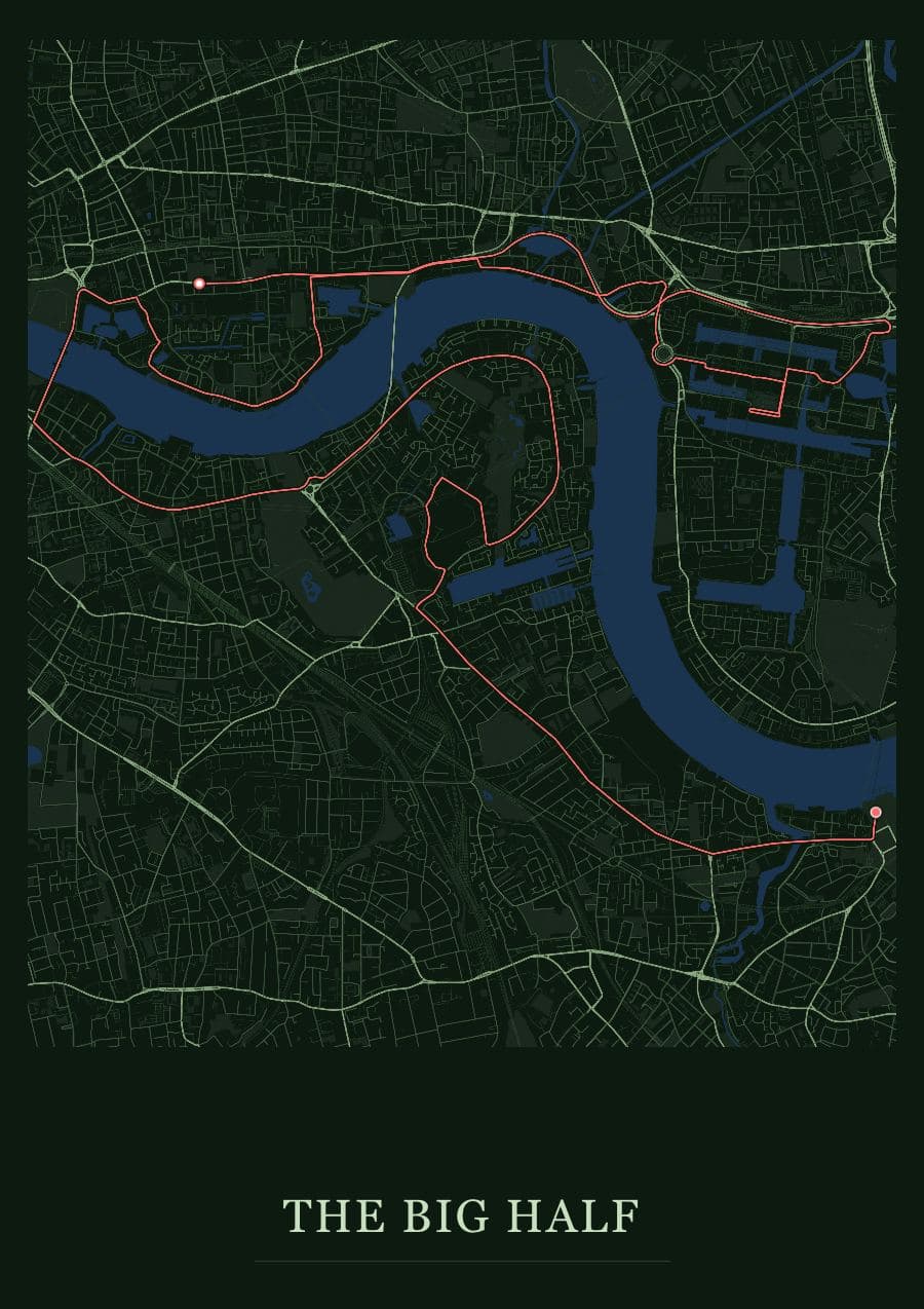 The Big Half — Forest · Full map palette poster