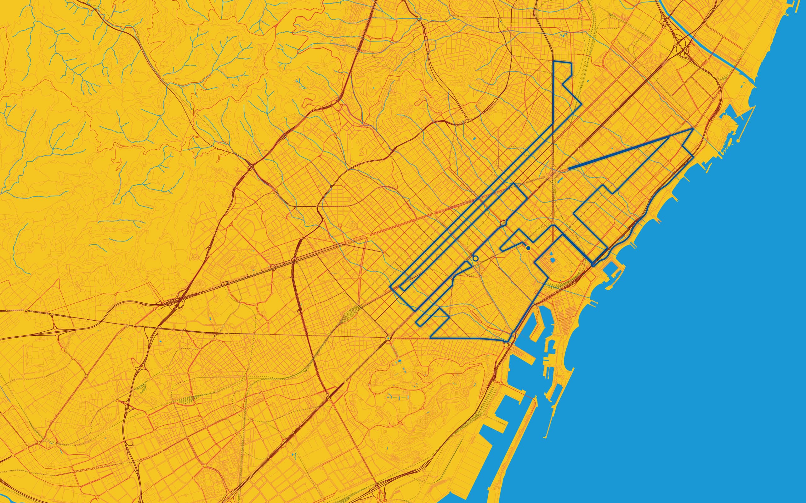 Barcelona Marathon — Đông Hồ palette poster