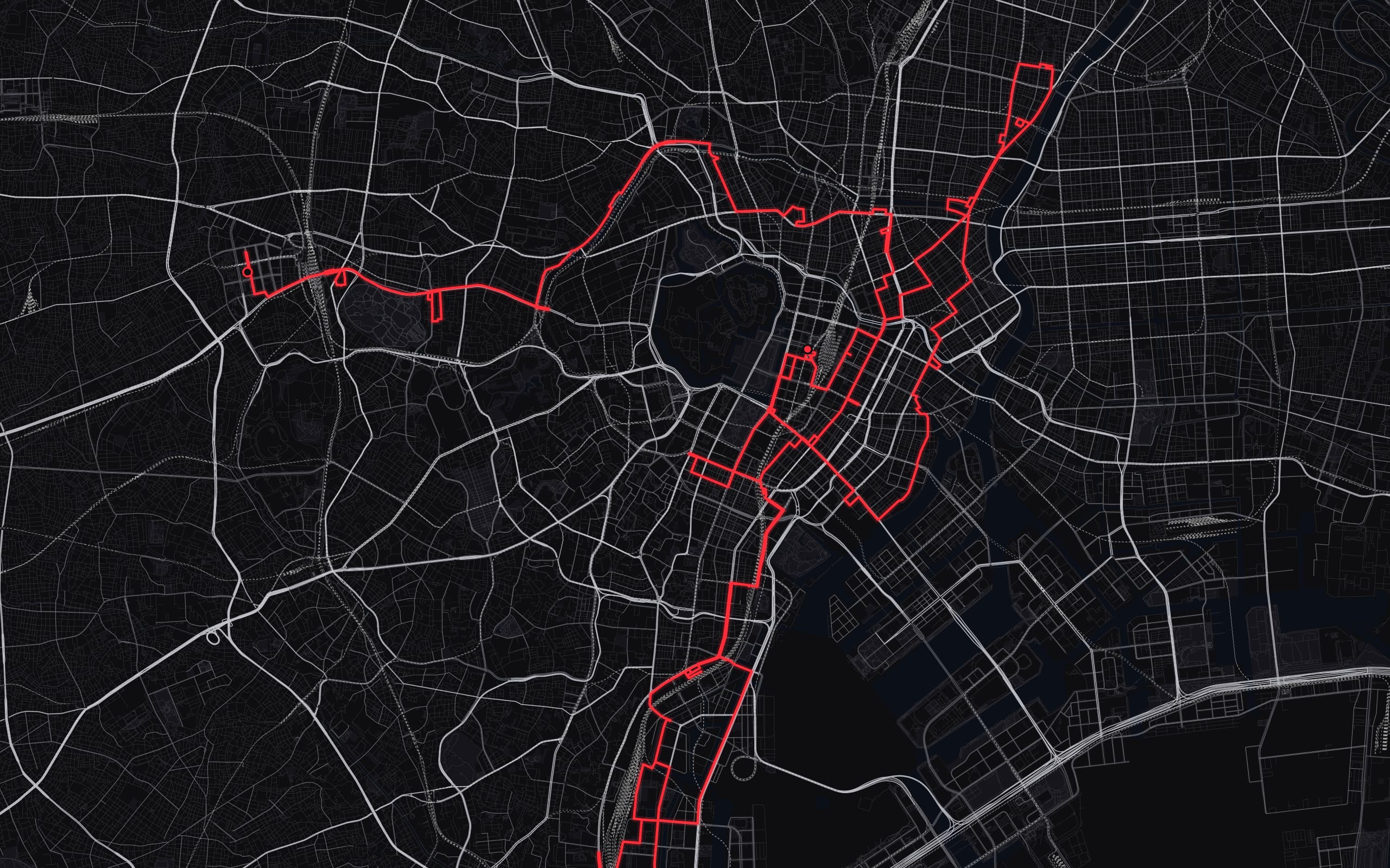Tokyo Marathon — Noir palette poster