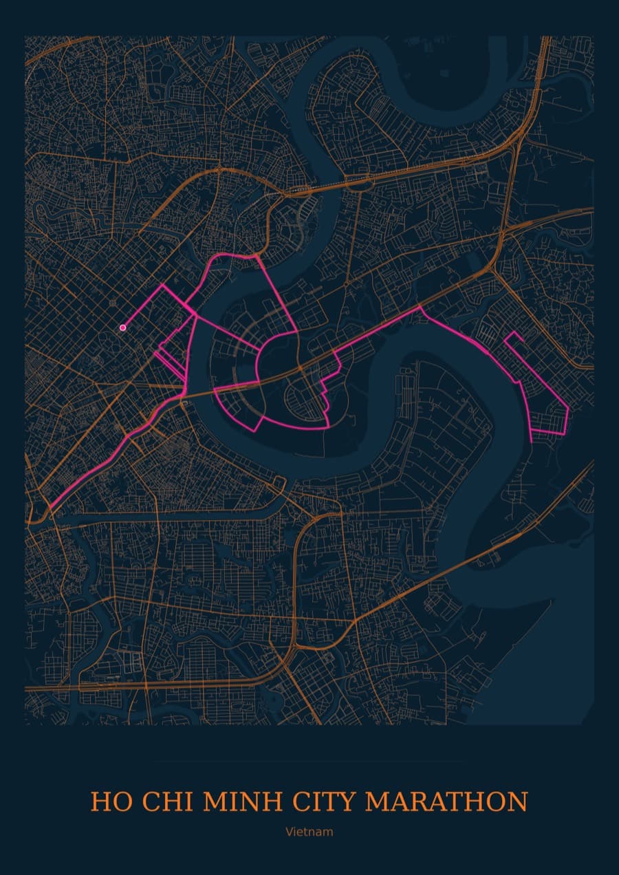 Ho Chi Minh City Marathon — City Runner 2049 · Full map palette poster