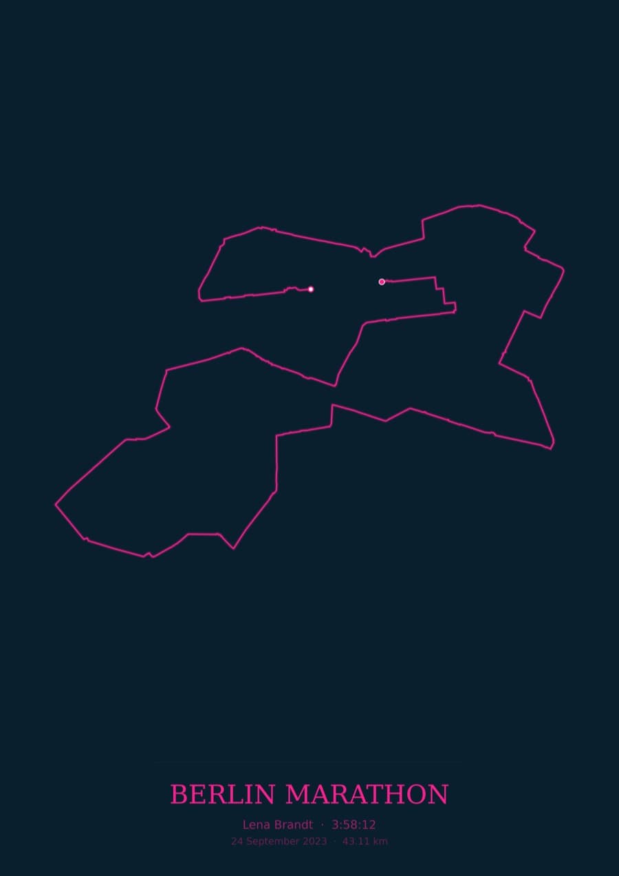 Berlin Marathon — City Runner 2049 · Route study palette poster