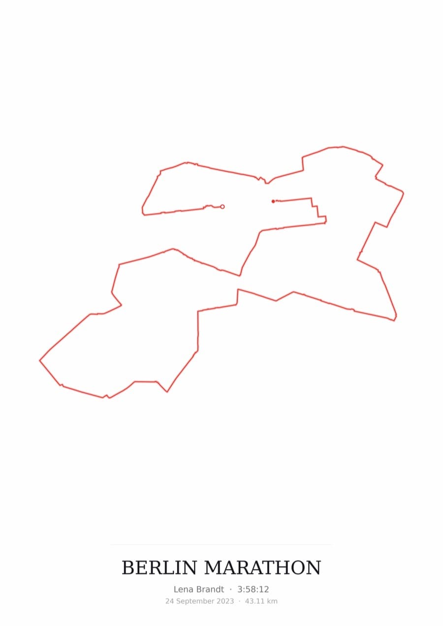 Berlin Marathon — Mono · Route study palette poster