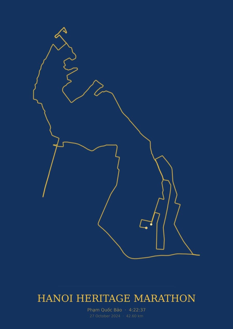 Hanoi Marathon — Blueprint · Route study palette poster