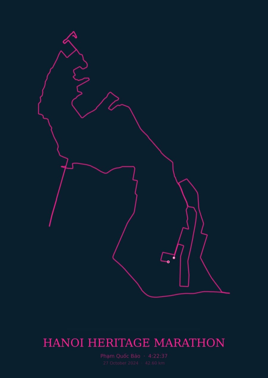 Hanoi Marathon — City Runner 2049 · Route study palette poster