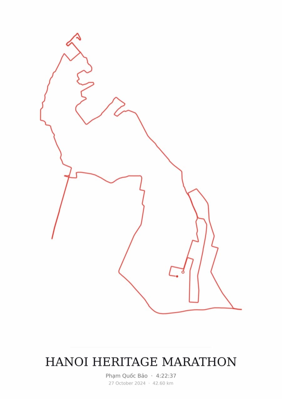 Hanoi Marathon — Mono · Route study palette poster