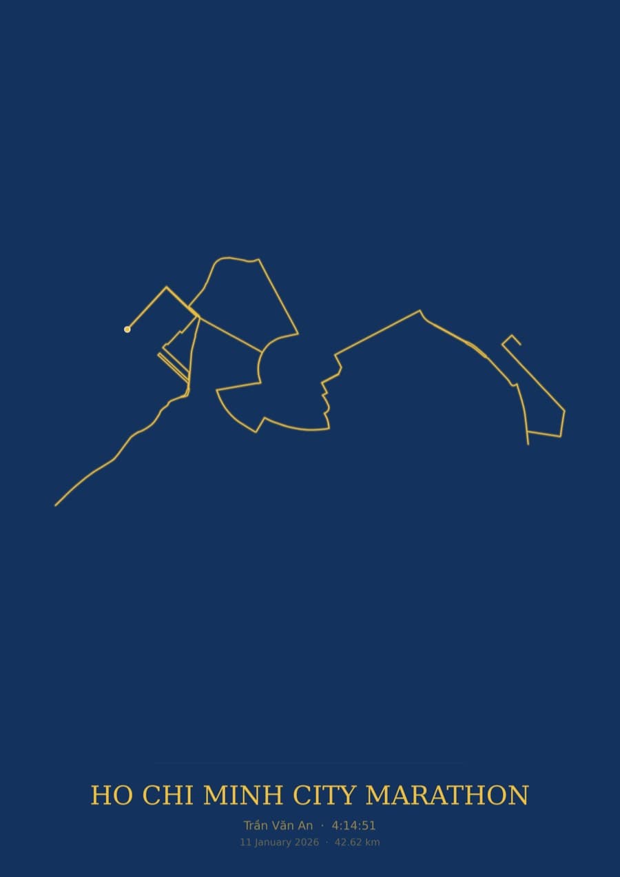 Ho Chi Minh City Marathon — Blueprint · Route study palette poster