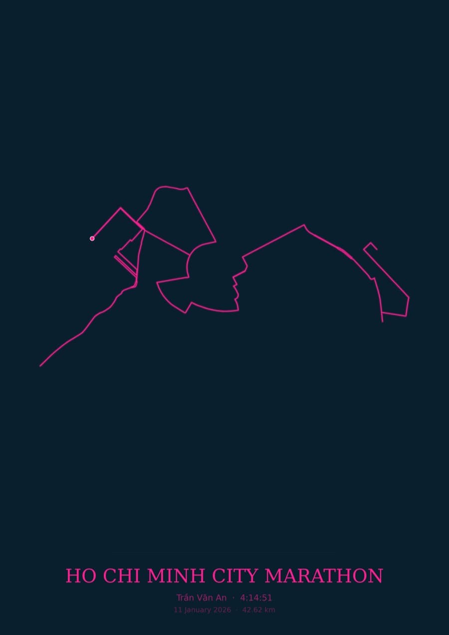Ho Chi Minh City Marathon — City Runner 2049 · Route study palette poster