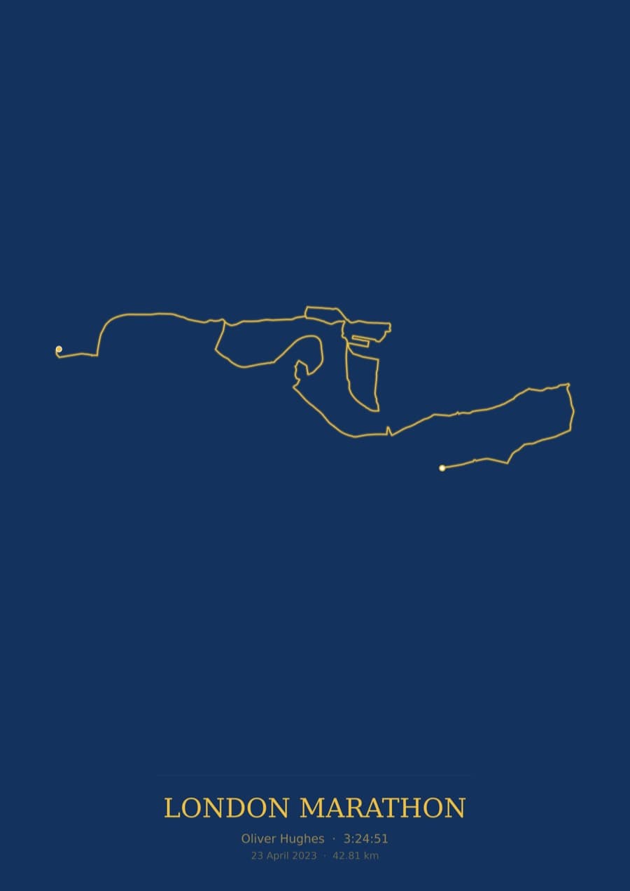 London Marathon — Blueprint · Route study palette poster