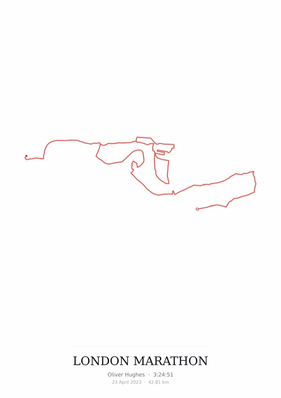 London Marathon — Mono · Route study palette poster