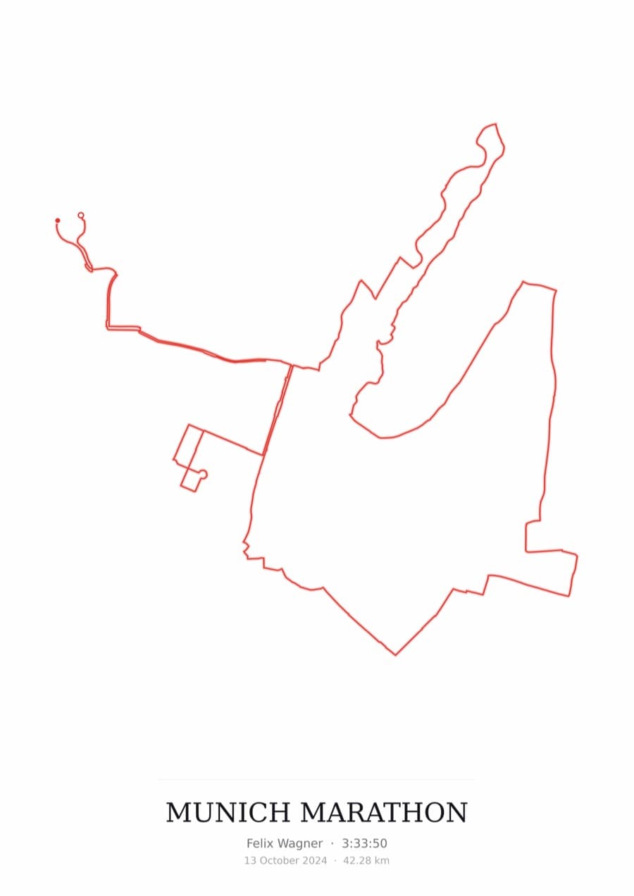 Munich Marathon — Mono · Route study palette poster