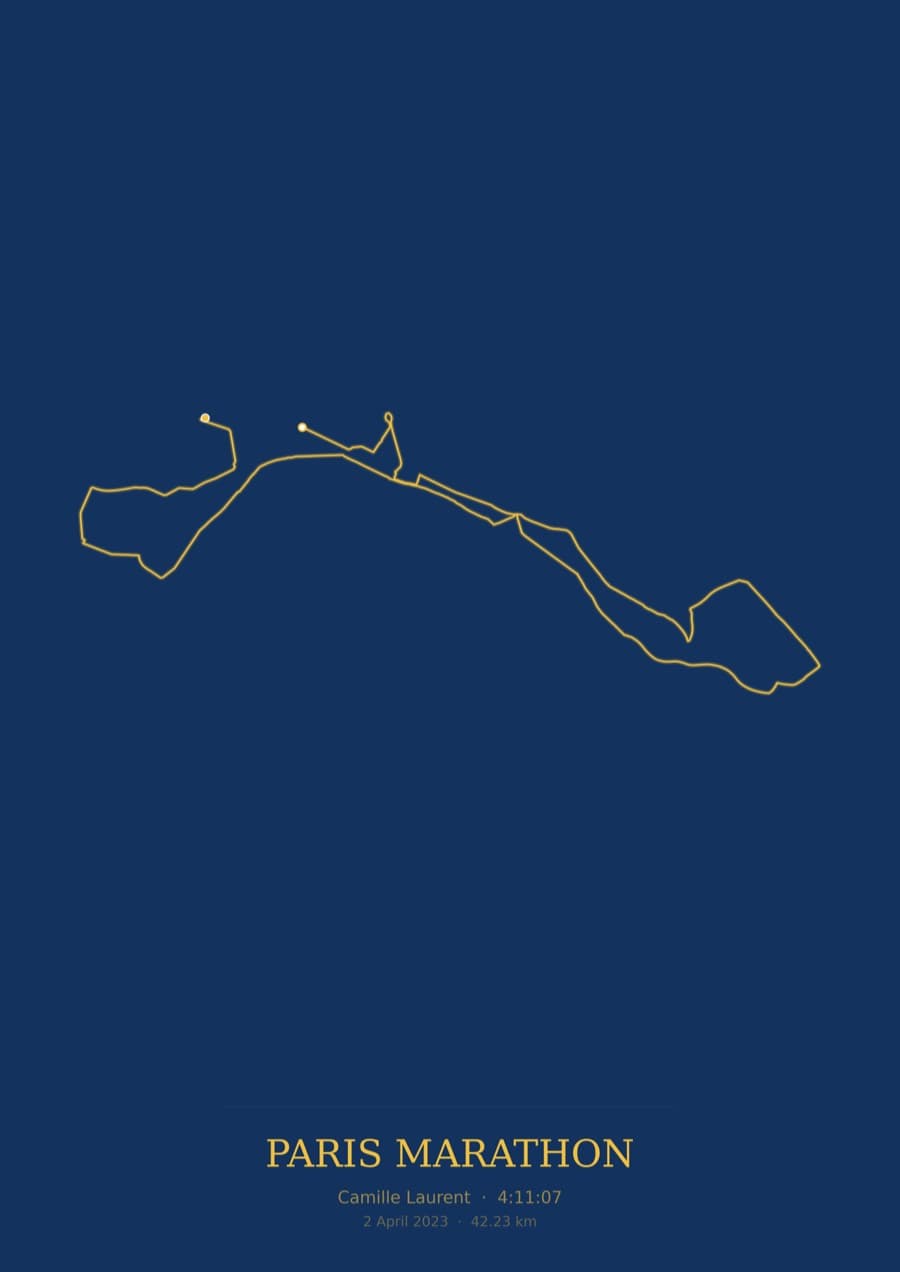 Paris Marathon — Blueprint · Route study palette poster
