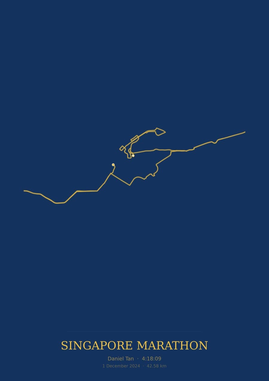 Singapore Marathon — Blueprint · Route study palette poster