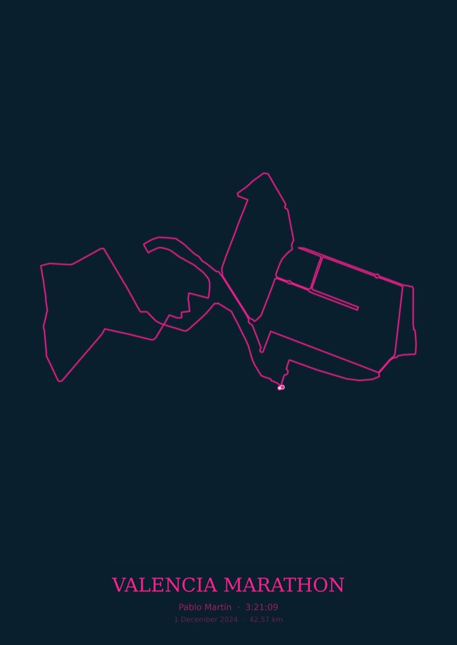 Valencia Marathon — City Runner 2049 · Route study palette poster
