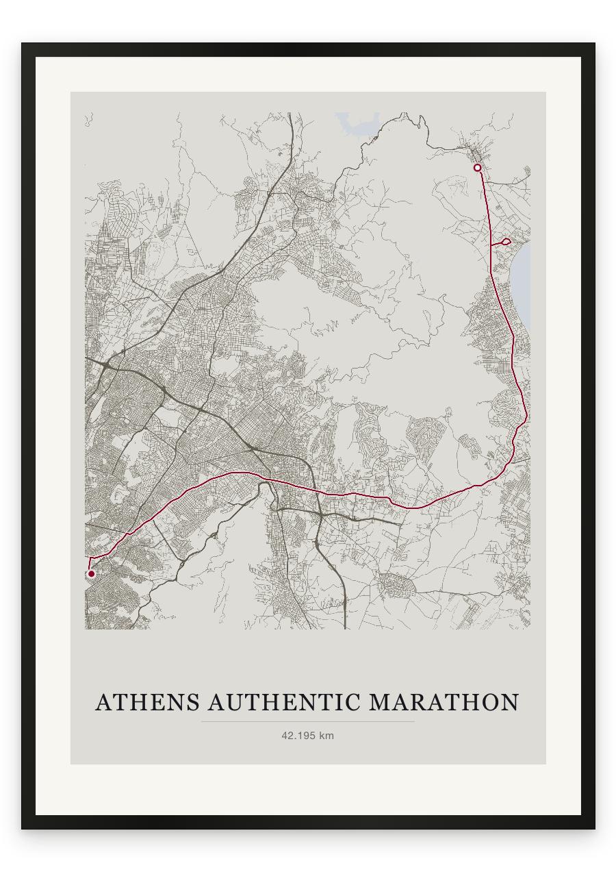 Athens Authentic Marathon — Chalk, classic map