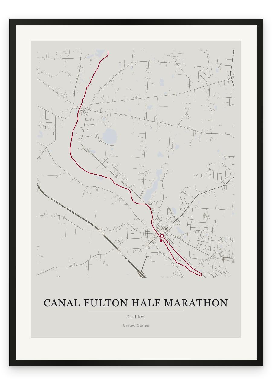 Canal Fulton Half Marathon route print — Chalk palette, classic map