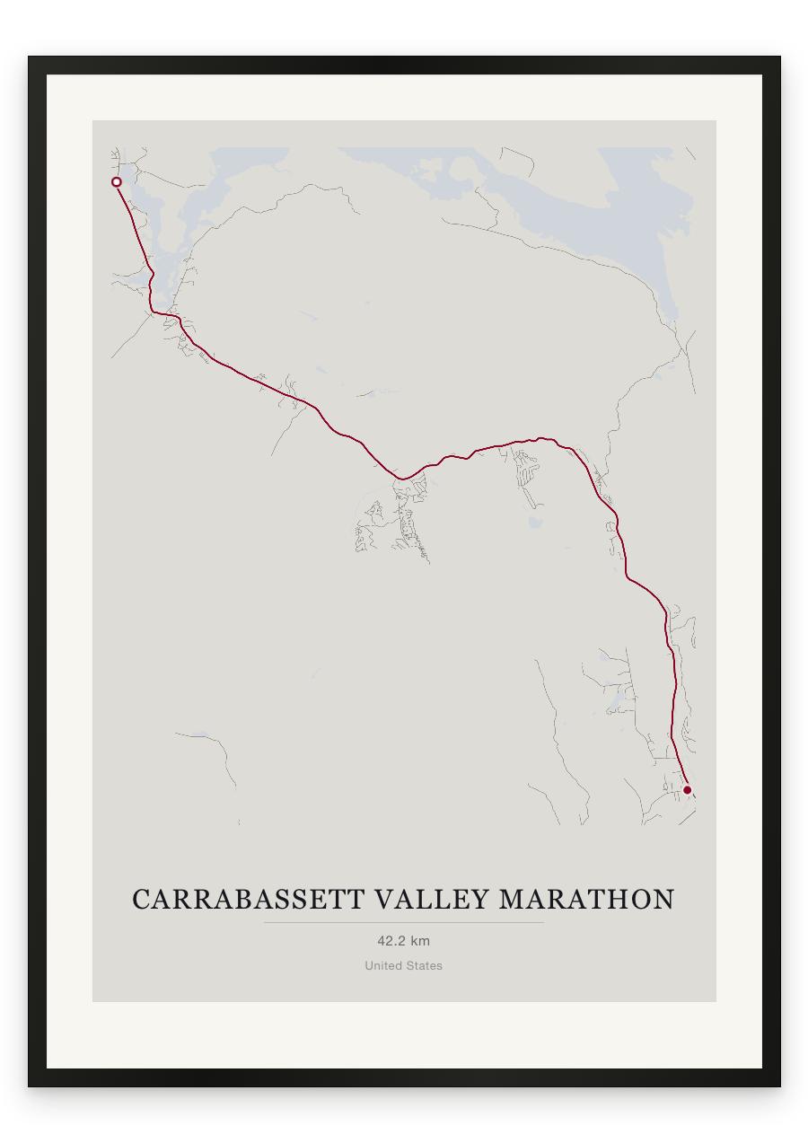 Carrabassett Valley Marathon route print — Chalk palette, classic map