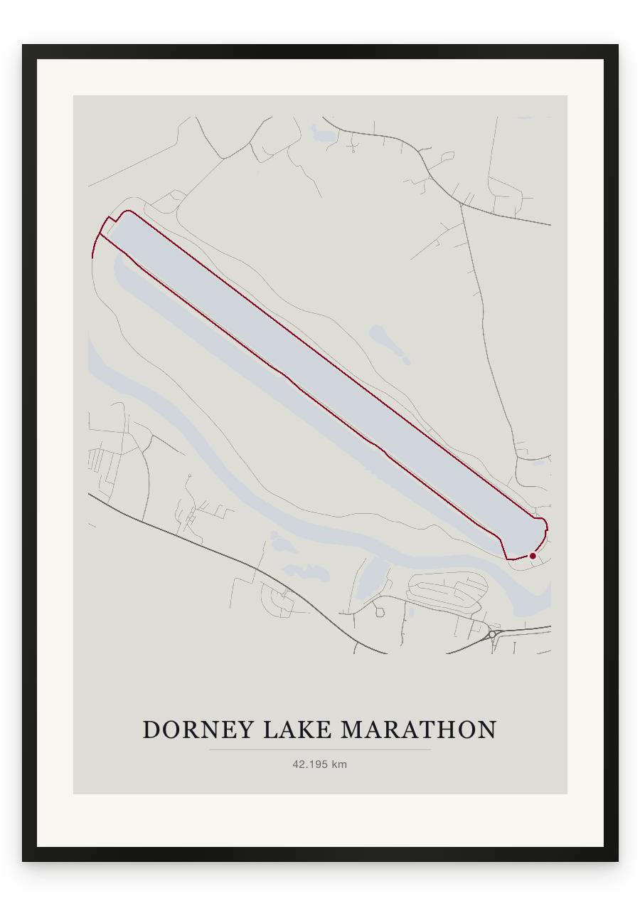Dorney Lake Marathon route print — Chalk palette, classic map