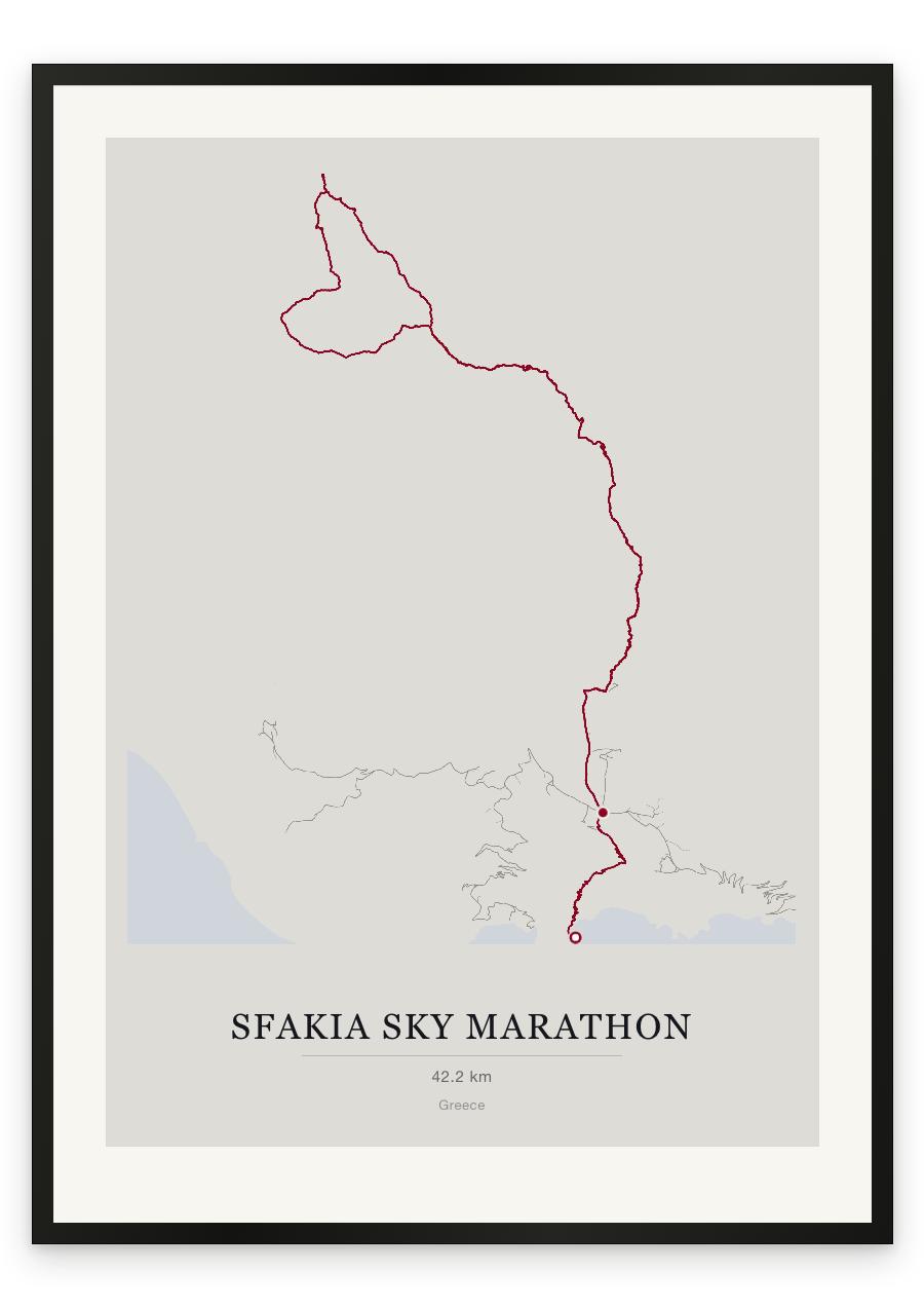 Sfakia Sky Marathon route print — Chalk palette, classic map