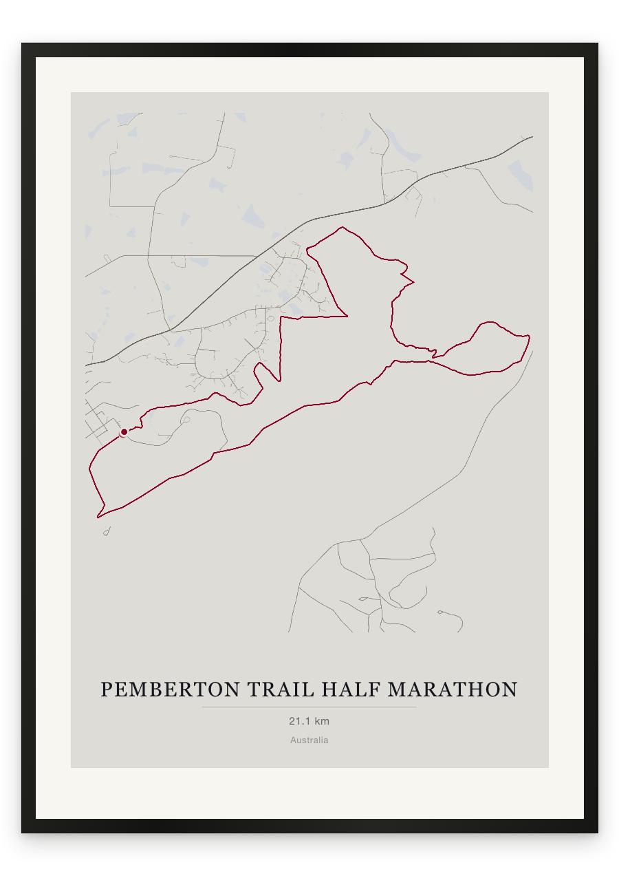 Pemberton Trail Half Marathon route print — Chalk palette, classic map
