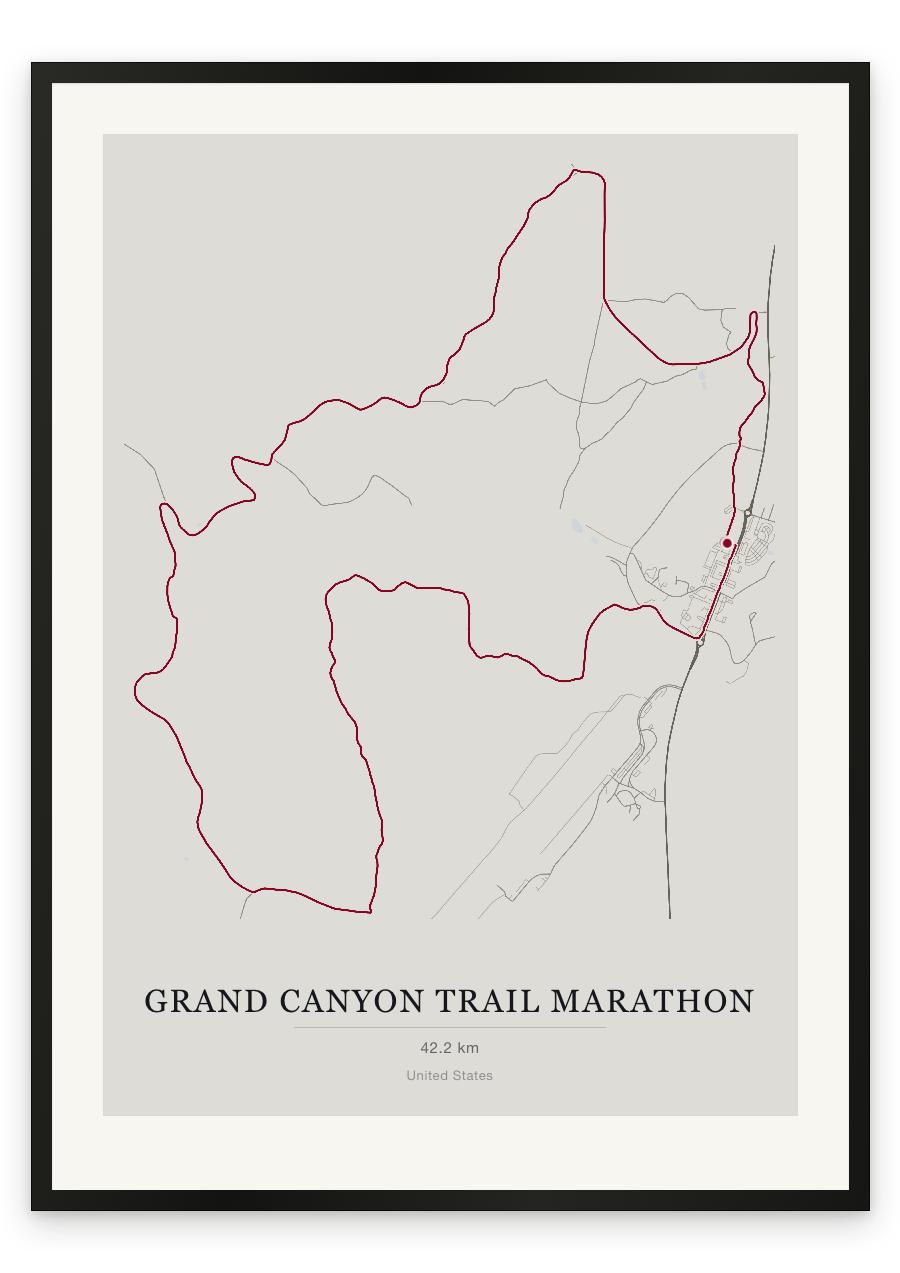 Grand Canyon Trail Marathon route print — Chalk palette, classic map