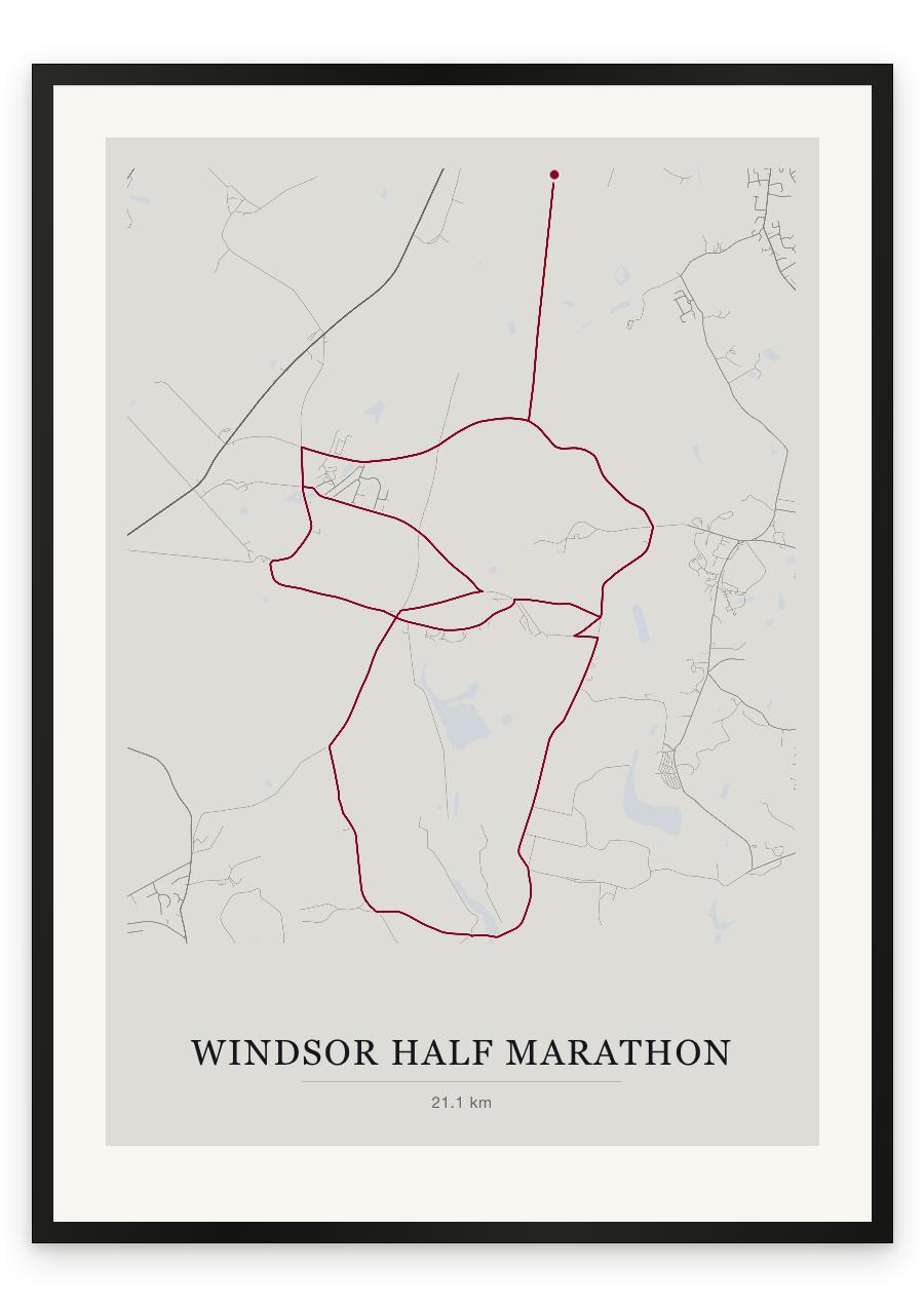 Windsor Half Marathon route print — Chalk palette, classic map